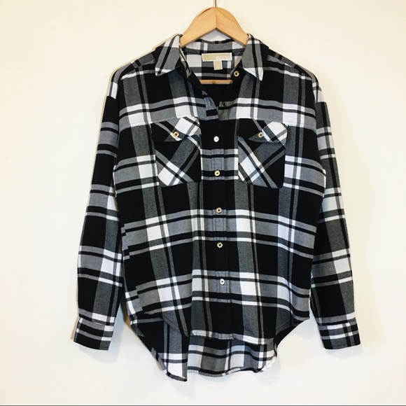Michael Kors Tops - NWOT Michael Kors Flannel With Gold Buttons